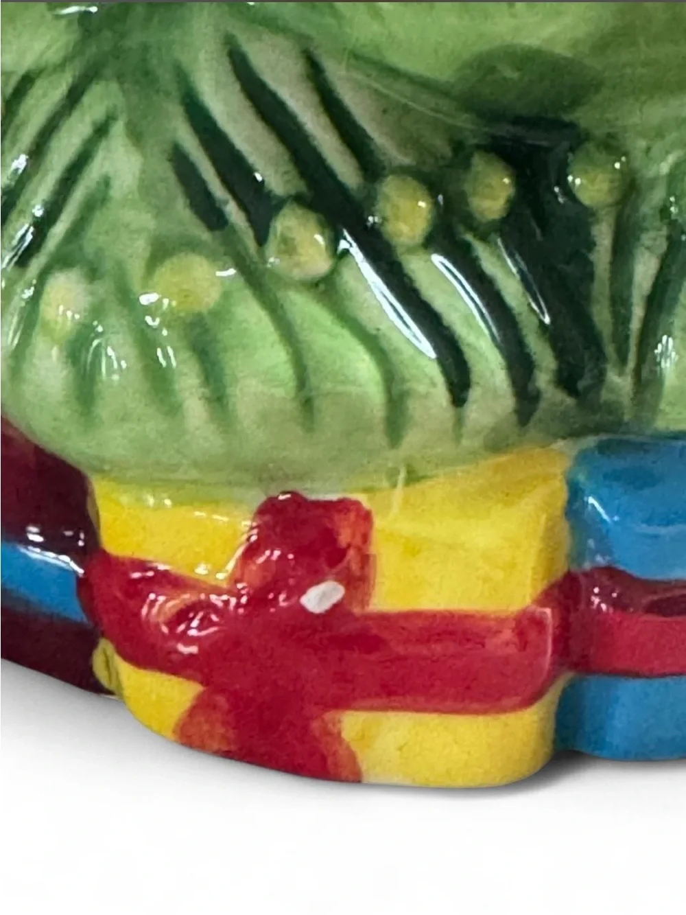 Festive Green Ceramic Christmas Tree Cookie Jar with Gold Star